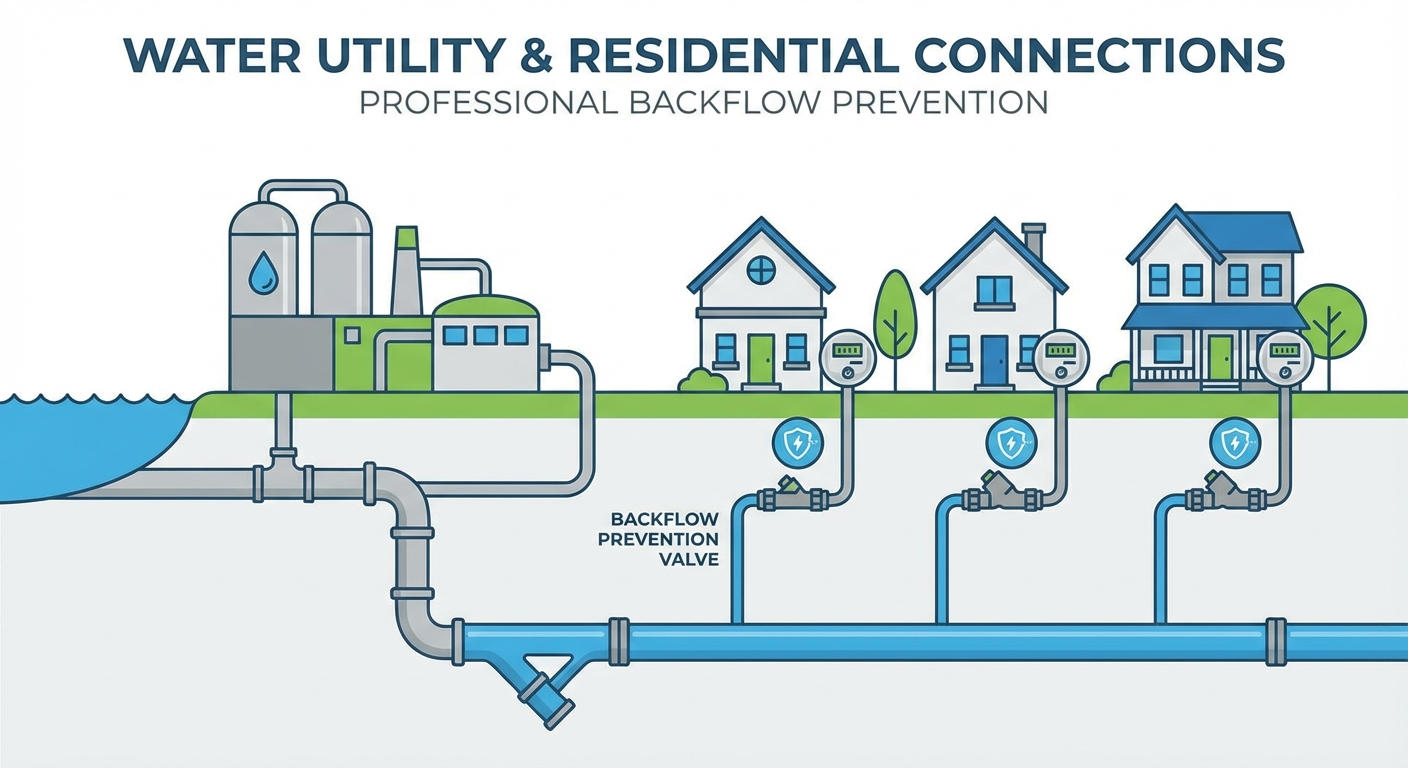 Water utility infrastructure and residential service connections